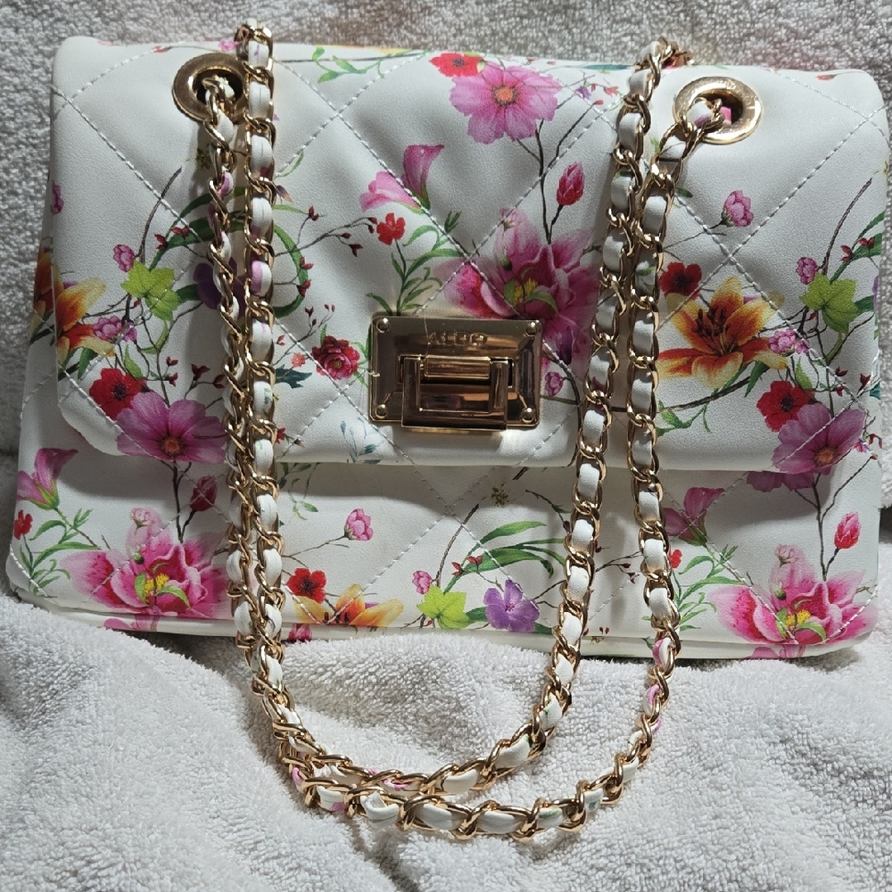 Aldo Floral Quilted Chain Bag